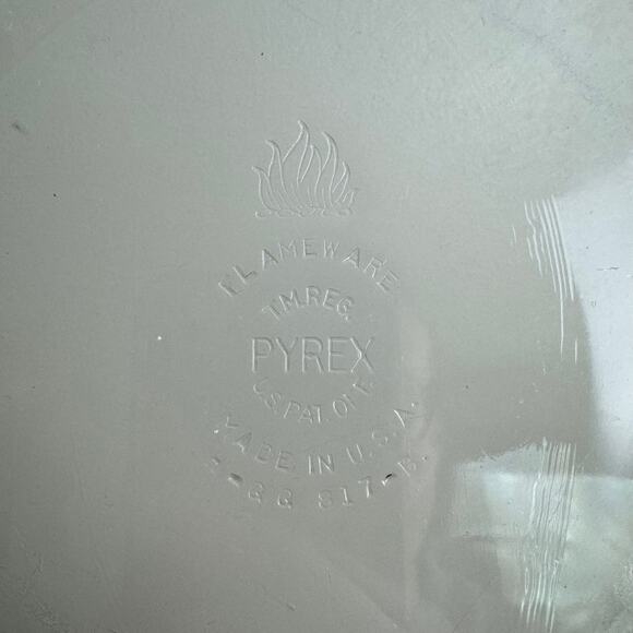 Vintage 1940s Pyrex Flameware H-QQ 817-B Blue Tint Pan Skillet Bowl USA - Picture 2 of 8